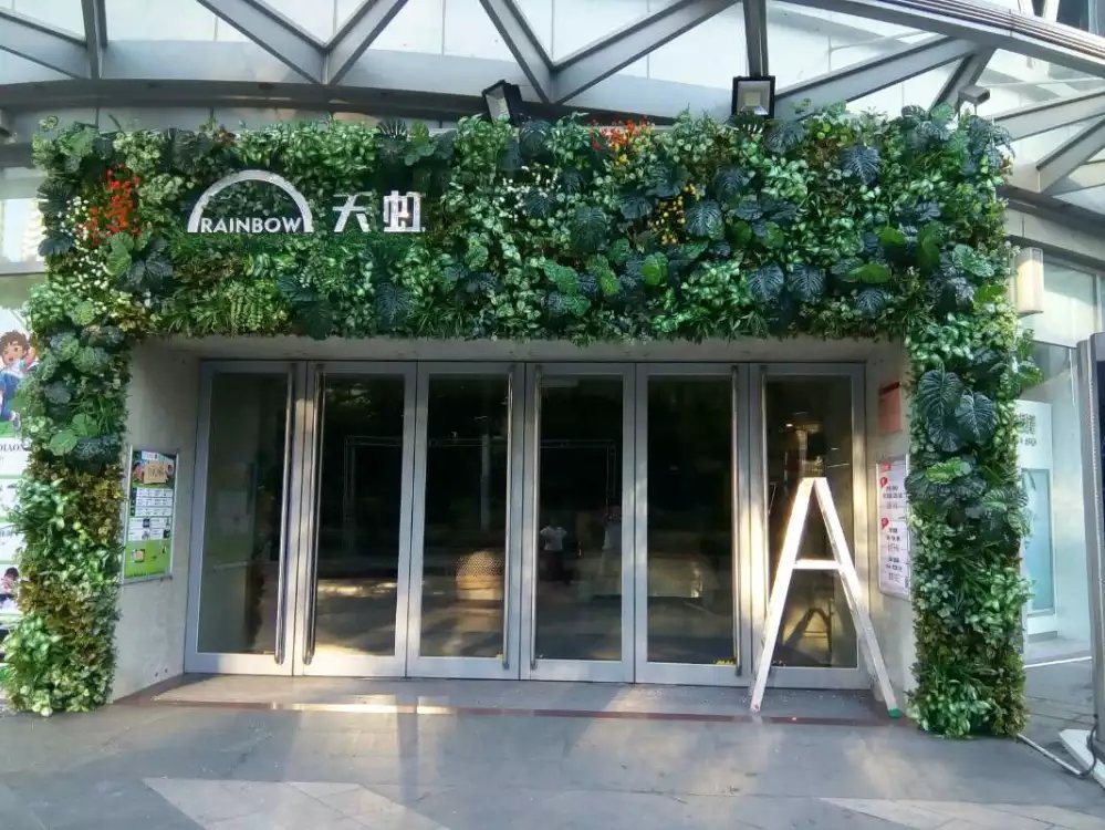 仿真植物墻綠植墻草坪人造草皮塑料假草坪綠色尤加利米蘭背景裝飾