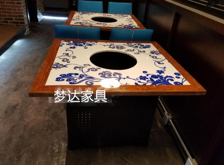 青花瓷餐椅現(xiàn)代實(shí)木酒店餐廳餐桌椅新古典簡約別墅樣板房會所餐椅