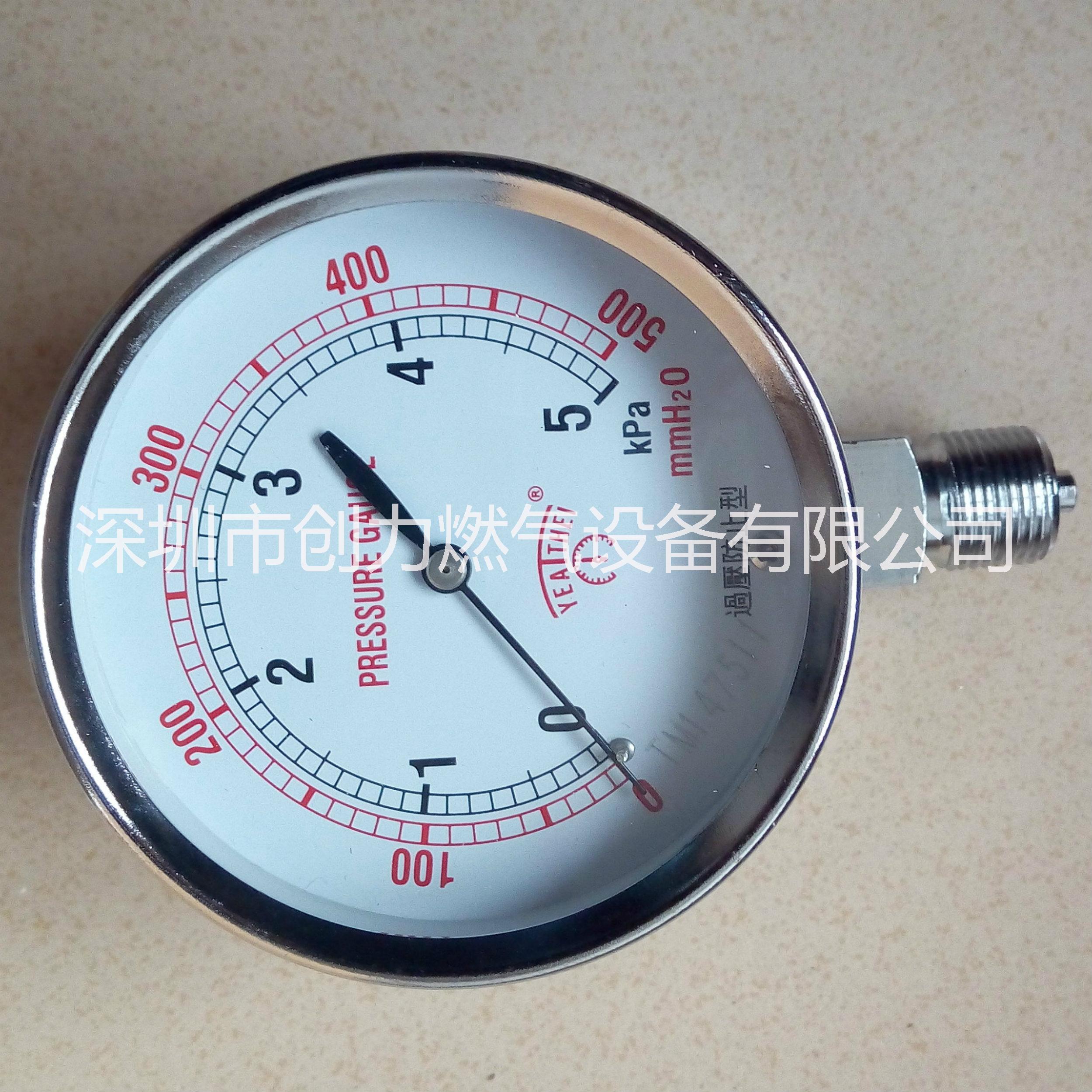 供應10kpa/20kpa膜盒壓力表，5kpa/30kpa/50kpa過壓防止型壓力表