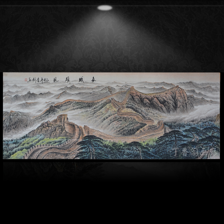 掛畫長城雄風純手繪山水畫寫意原稿辦公室靠山畫純手工原稿長城寫意真跡