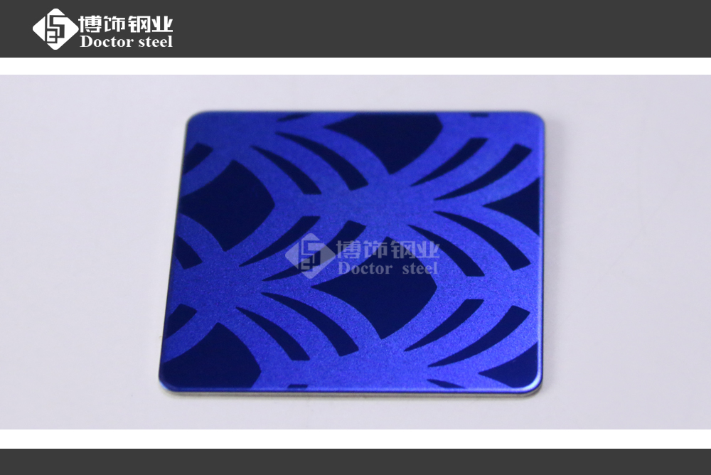 不銹鋼蝕刻板 寶石藍(lán)噴砂蝕刻板