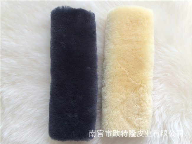 出口品質(zhì)跨境電商*100%澳洲羊皮毛一體汽車安全帶護(hù)肩套保護(hù)套