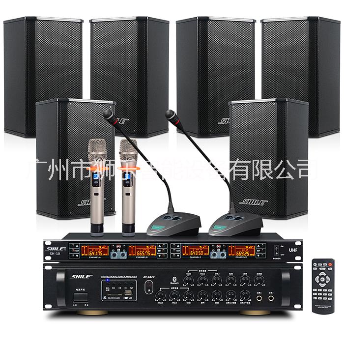 獅樂會(huì)議音響套裝組合 藍(lán)牙功放AV8820+壁掛音箱BX108專業(yè)設(shè)備  8寸音響套裝