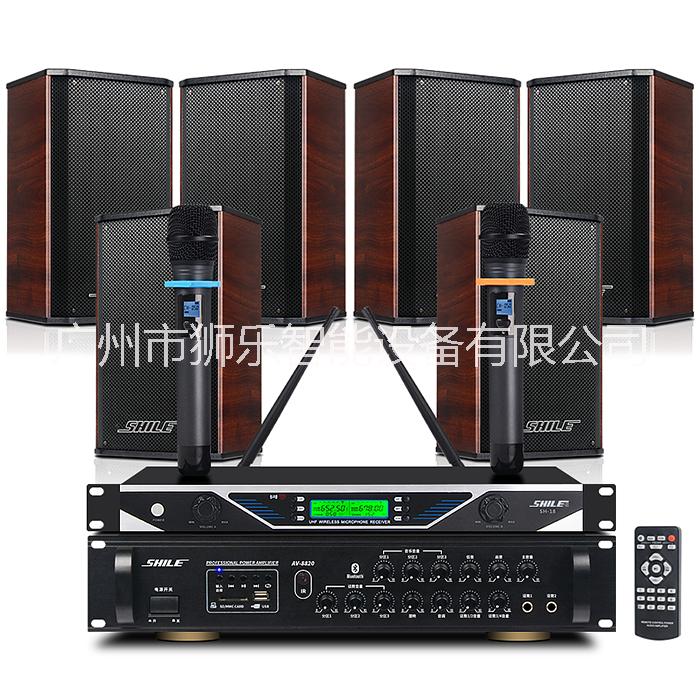 獅樂會(huì)議音響套裝組合 藍(lán)牙功放AV8820+壁掛音箱BX108專業(yè)設(shè)備  8寸音響套裝