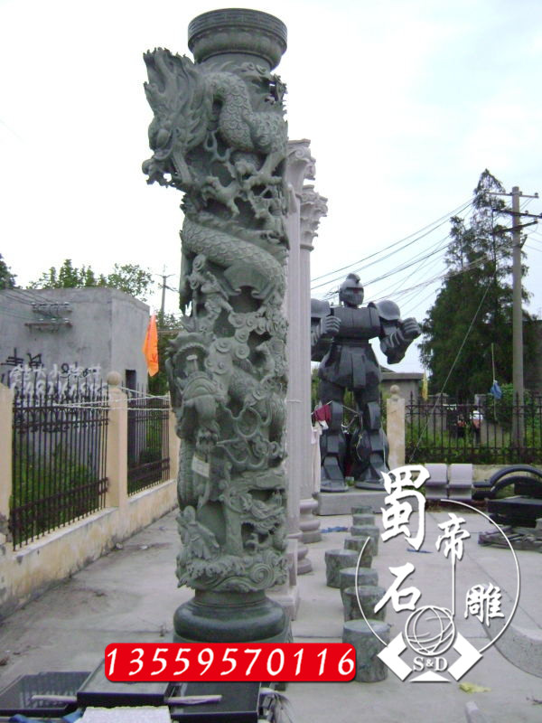 供應(yīng)石雕文化柱寺廟龍柱子價(jià)格*
