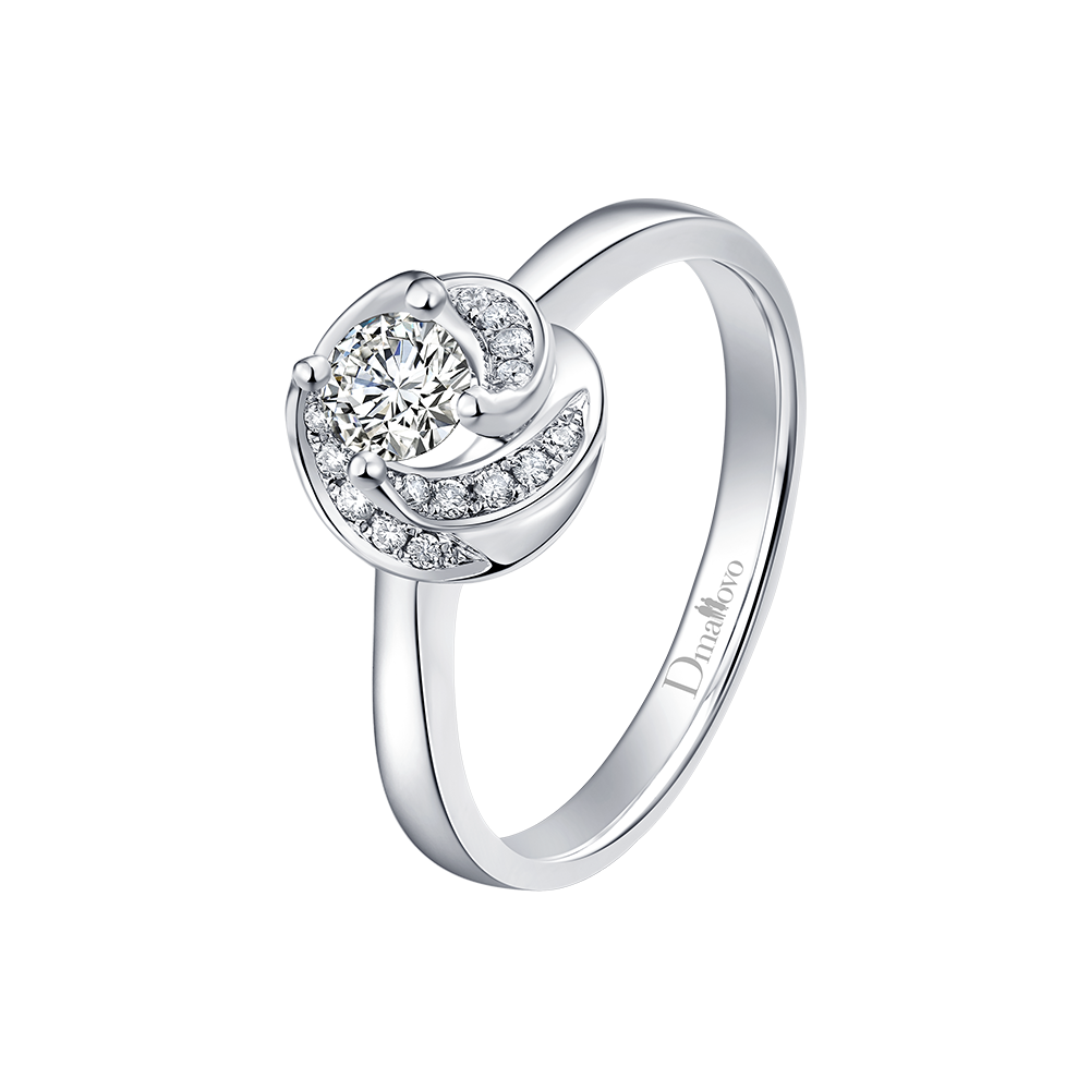 宜昌Dmallovo/瑪麗萊鉆石Blossom系列red rose 白18K金30分E色結(jié)婚鉆戒