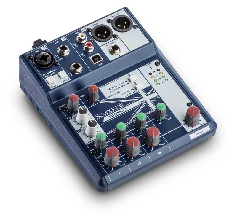 聲藝 Notepad-5 Soundcraft 專業(yè)音視系統(tǒng)發(fā)布全新Notepad 調(diào)音臺 主播調(diào)音臺 聲卡自帶USB音