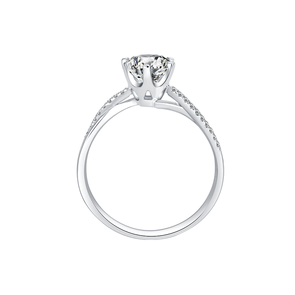 合肥瑪麗萊鉆戒Crown系列致美白18K金50分H色結(jié)婚鉆戒