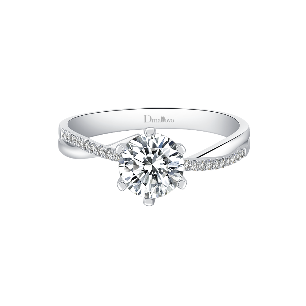 合肥瑪麗萊鉆戒Crown系列致美白18K金50分H色結(jié)婚鉆戒