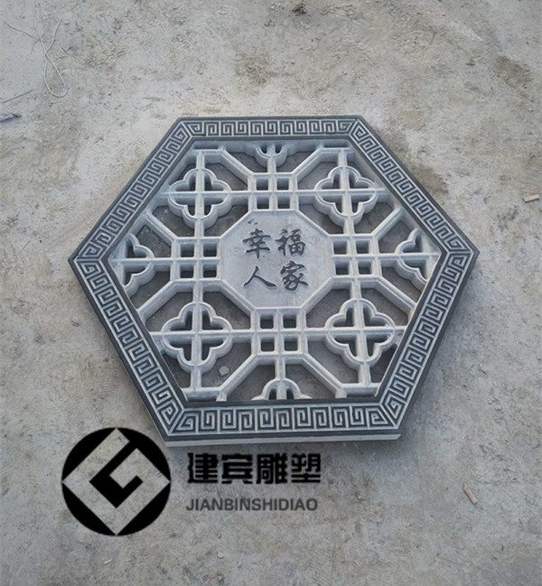 石雕鏤空花窗 古建墻面裝飾大理石浮雕鏤空窗戶