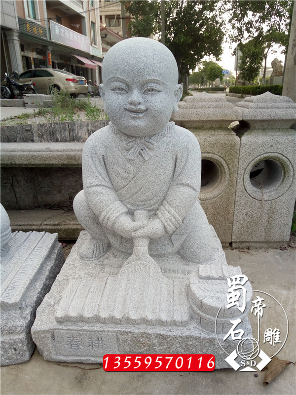 供應(yīng)石雕小和尚花崗巖小沙彌擺件