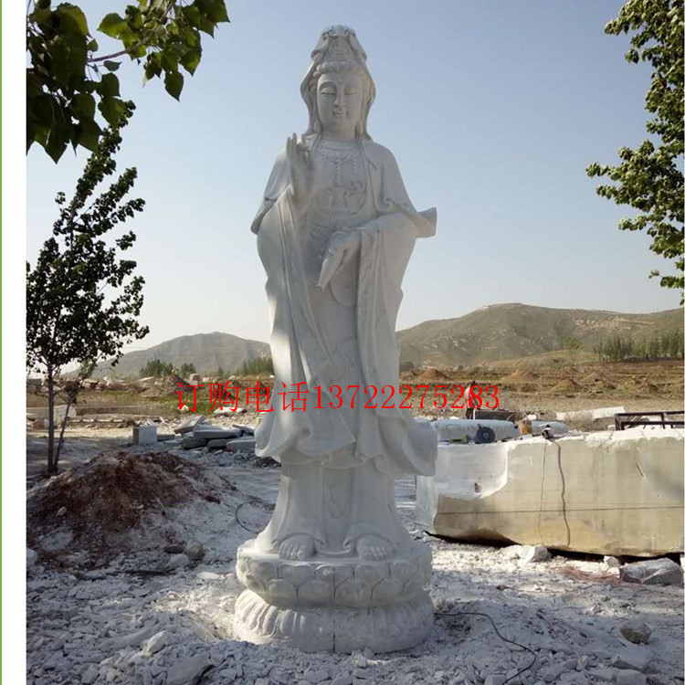 漢白玉觀音雕像，大理石滴水觀音，戶外大型觀音
