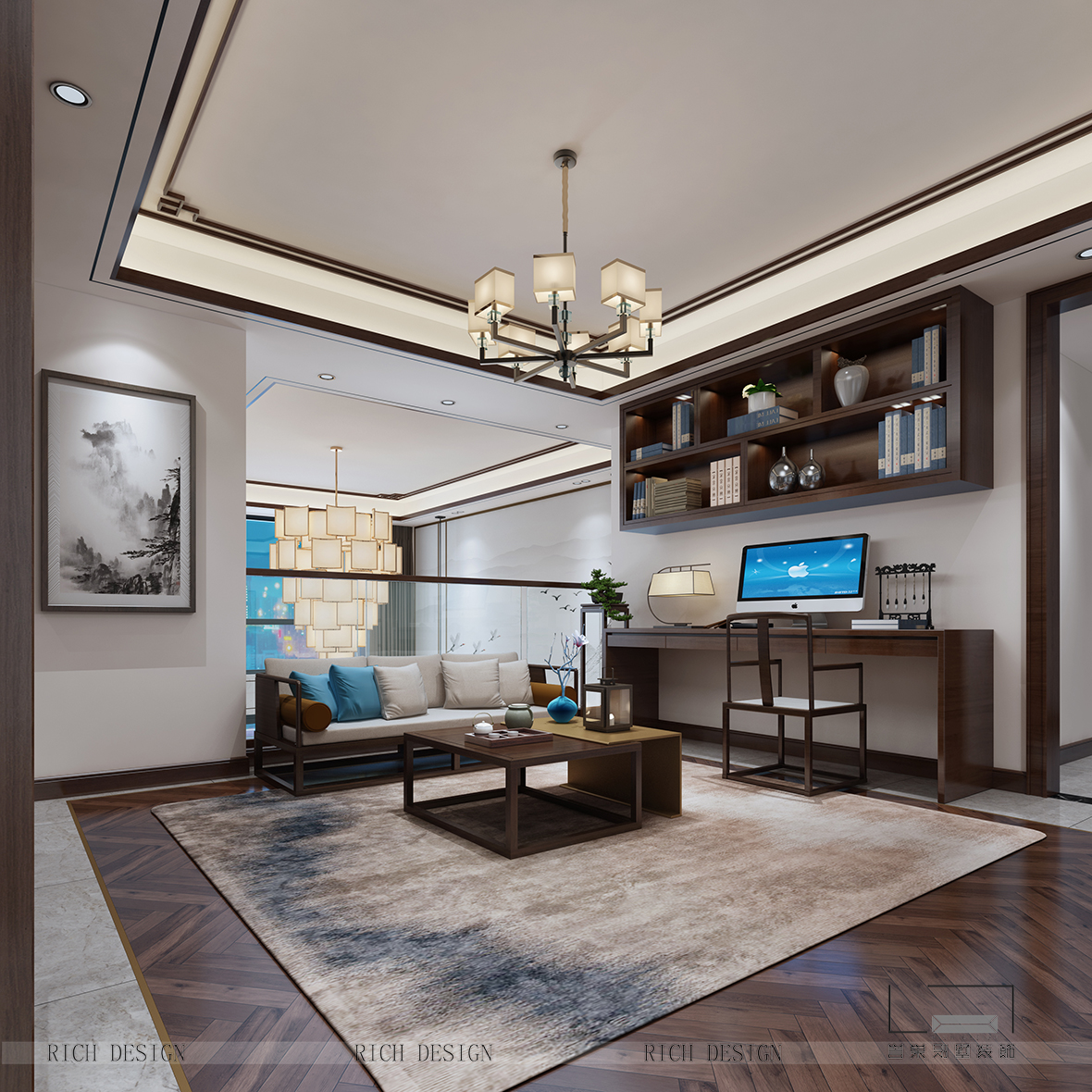 深圳博林天瑞現(xiàn)代中式裝修設(shè)計(jì)案例-深圳別墅裝修公司