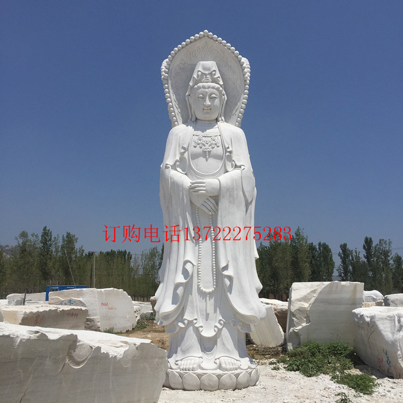漢白玉觀音雕像，大理石滴水觀音，戶外大型觀音