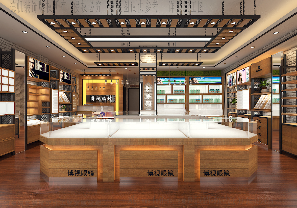 張家口眼鏡店裝修公司眼鏡展柜制作 張家口眼鏡展柜生產(chǎn)廠家眼鏡店裝修效果圖