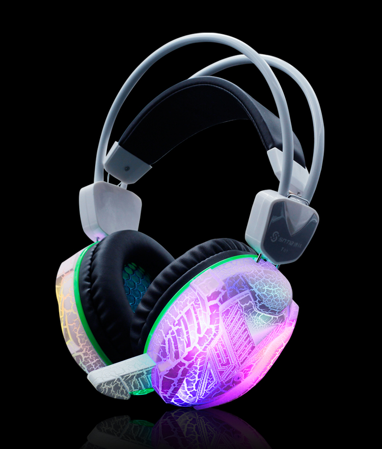 T01 速鈦電競吃雞網(wǎng)吧網(wǎng)咖電競館游戲耳機七彩呼吸裂紋發(fā)光震耳麥跨境電商外貿(mào)渠道批發(fā) T01發(fā)光耳機