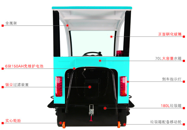 駕駛型掃吸結(jié)合掃地車  柳寶LB-1850B公園道路掃地車