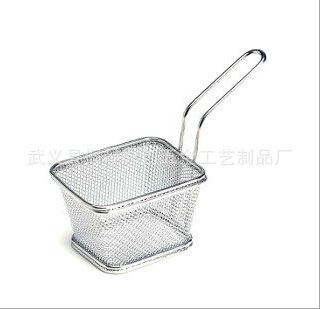 長(zhǎng)期供應(yīng) 不銹鋼肯德基炸籃 原創(chuàng)單柄油炸籃 不銹鋼薯?xiàng)l炸框