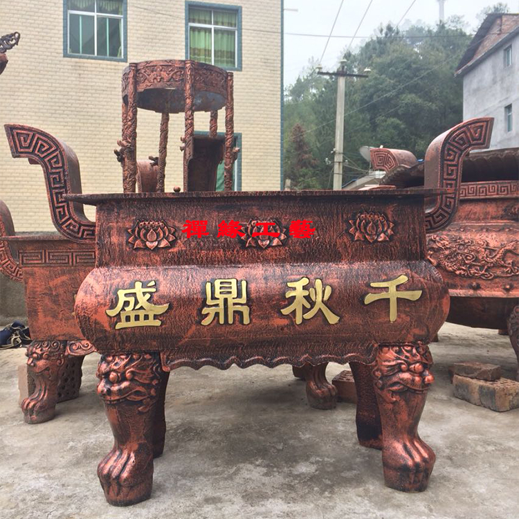 鑄鐵長(zhǎng)方形天地爐，佛寺祠堂宮觀(guān)香爐，鑄鐵香爐報(bào)價(jià)