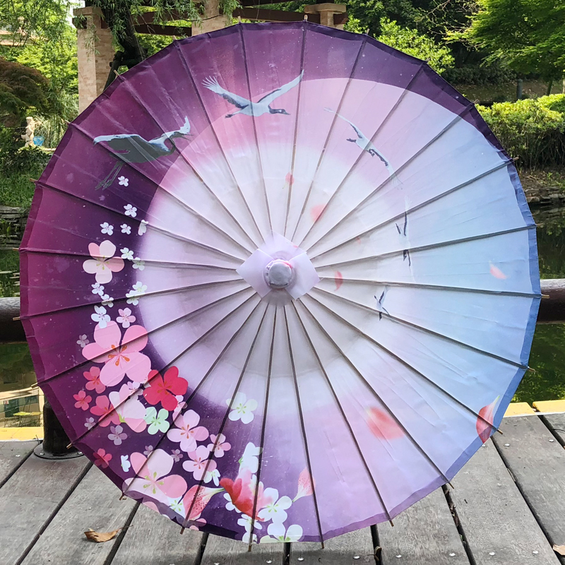 安若素茉莉花開綢布傘青花瓷舞蹈?jìng)愎に噦阊莩龅谰哐b飾傘十里桃花