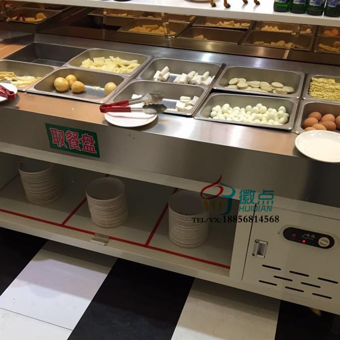 自助餐菜品保鮮柜，臥式小菜自選柜，不銹鋼火鍋烤肉展示臺(tái)