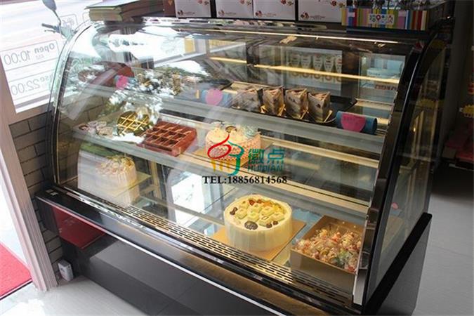 弧形后開門蛋糕柜定做，水果保鮮柜，飲品店吧臺展示柜