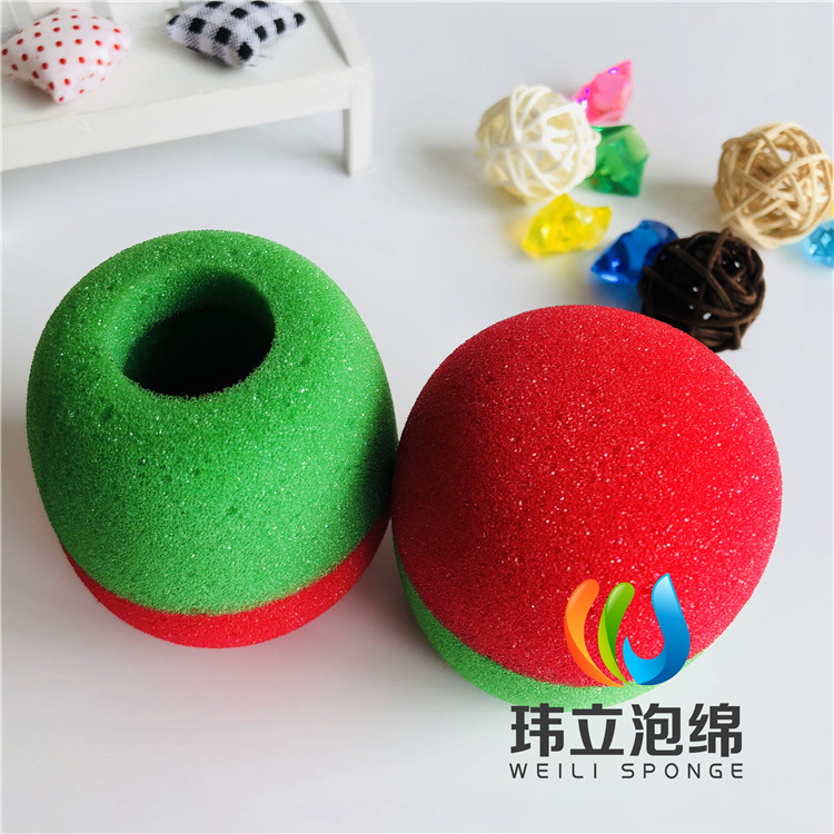 東莞海綿廠家定制高密度雙色海綿話筒套圓形防風(fēng)海綿