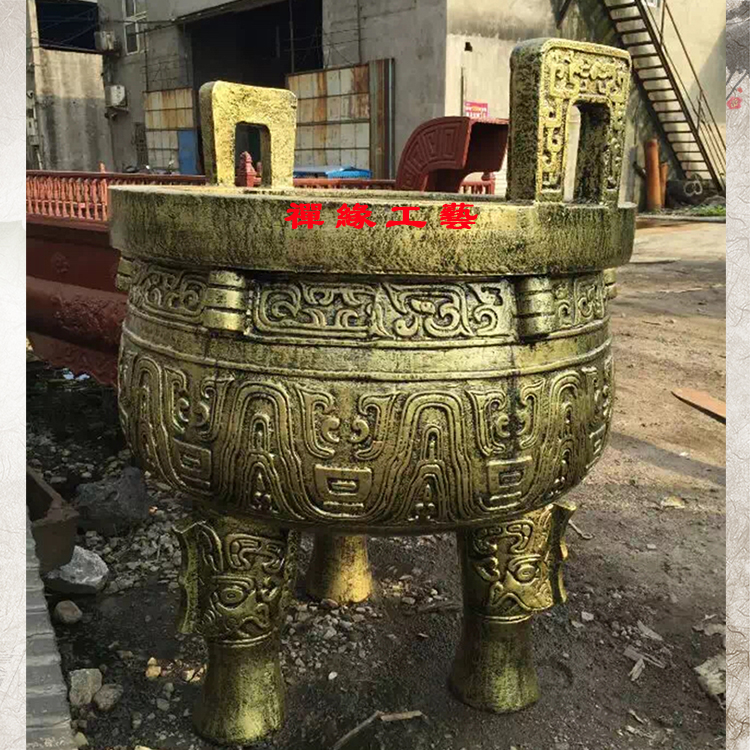 圓形平口香爐鼎，寺院道觀香爐，鑄鐵香爐鼎廠家電話
