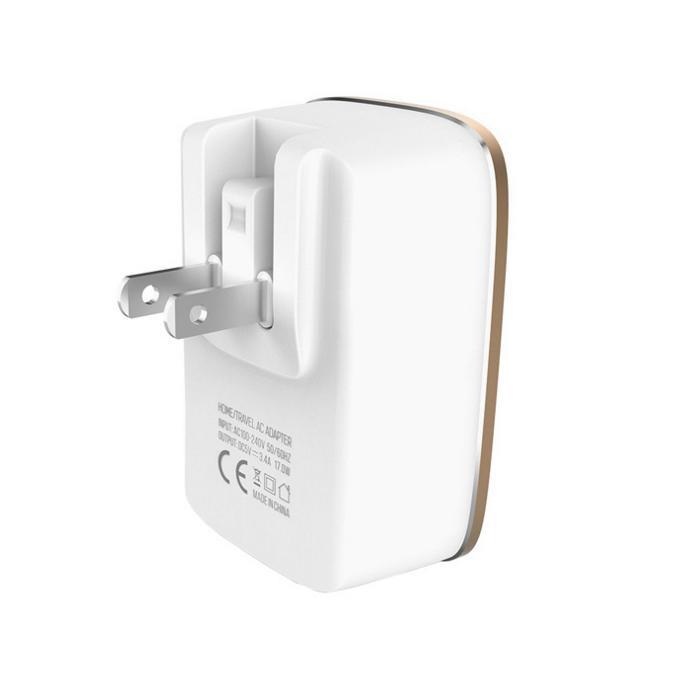 新款私模雙USB鋁合金充電器 2.4A雙口快速充電器 歐美英澳規(guī)