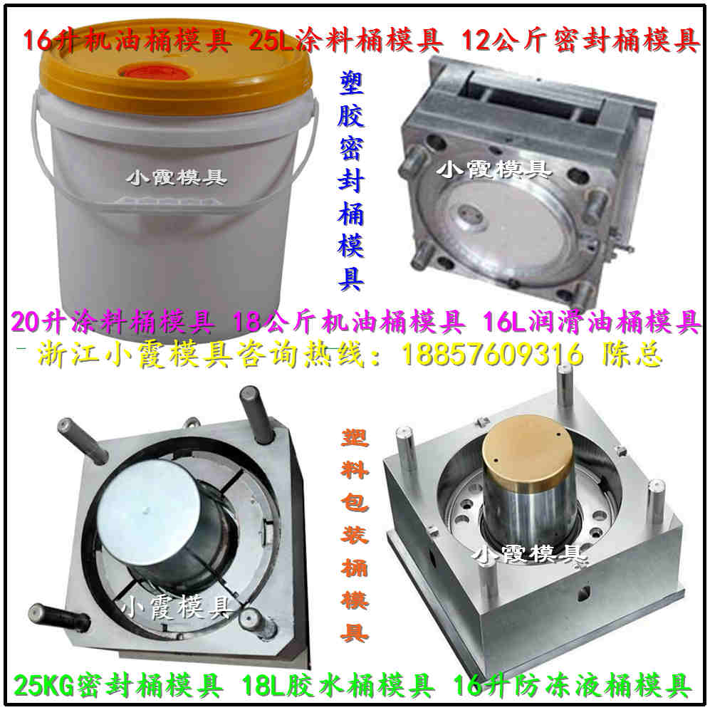 加工PP化工桶模具 塑膠模具 膠水桶模具 HDPE塑膠桶模具