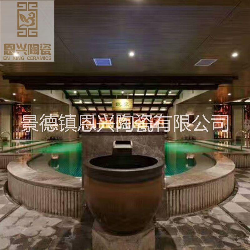 景德鎮(zhèn)陶瓷泡澡缸溫泉洗浴缸陶瓷大缸廠家