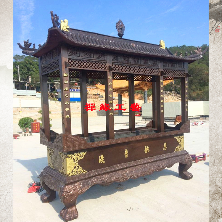 長方形仿古鐵香爐，大型道觀寺院祠堂香爐，大型戶外香爐價格