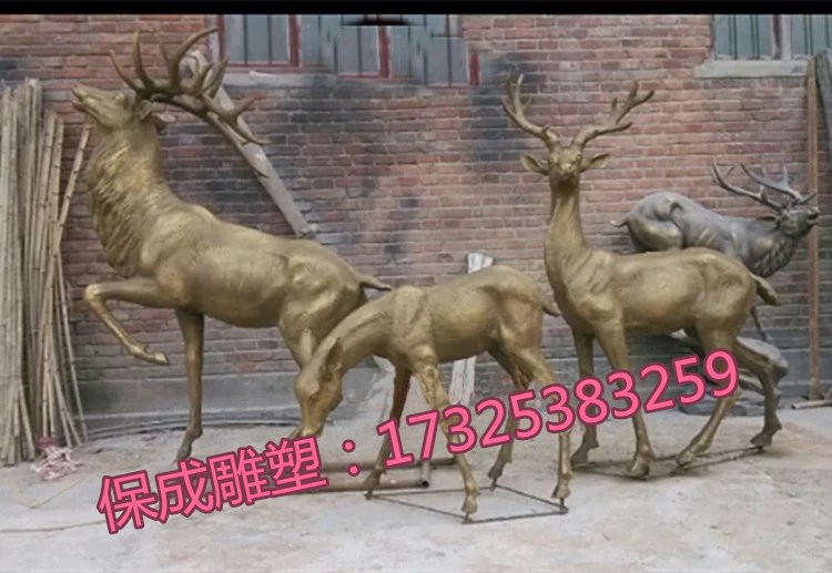 鑄銅母子鹿招財(cái)鹿廣場(chǎng)大型鑄銅擺件庭院梅花鹿裝飾擺件
