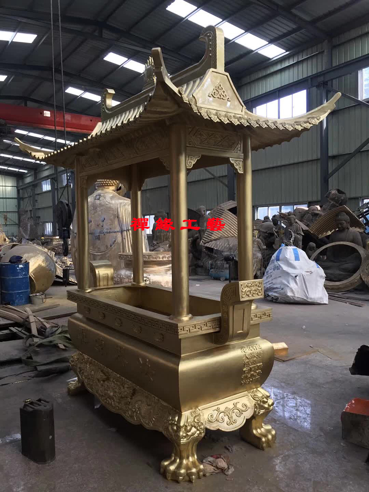 三清殿銅雕香爐，大型戶外插高香香爐，蒼南鑄造香爐廠家