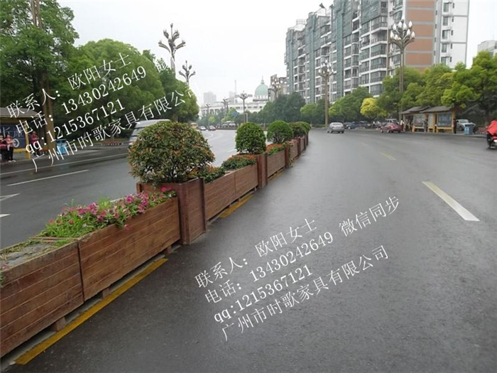 廣州市街道戶外實(shí)木防腐花箱定制 木制花箱市場價格 新款花箱上市