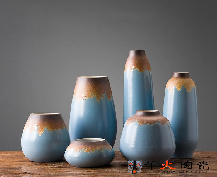 千火陶瓷供應(yīng)酒店飯店裝飾花瓶 室內(nèi)裝飾花瓶 現(xiàn)代風格