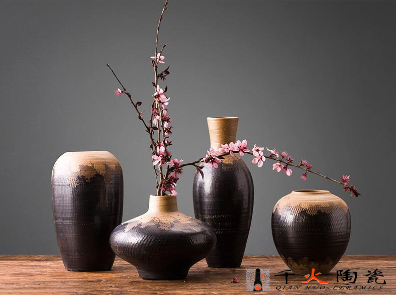 千火陶瓷供應(yīng)酒店飯店裝飾花瓶 室內(nèi)裝飾花瓶 現(xiàn)代風格