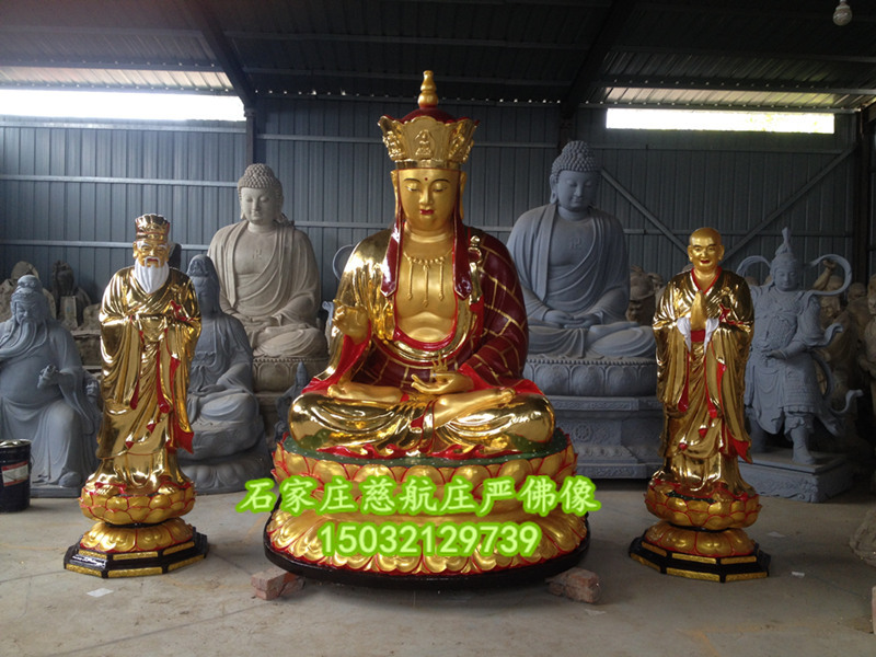 玻璃鋼地藏菩薩與二弟子廠家