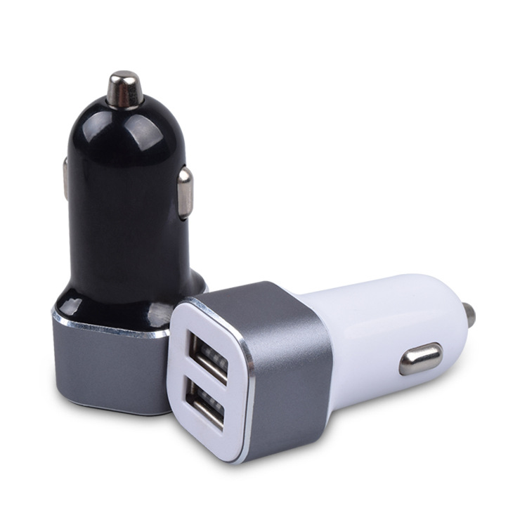 雙USB點(diǎn)煙器車載車充 鋁合金車載手機(jī)充電器 雙USB2.1A新款車充