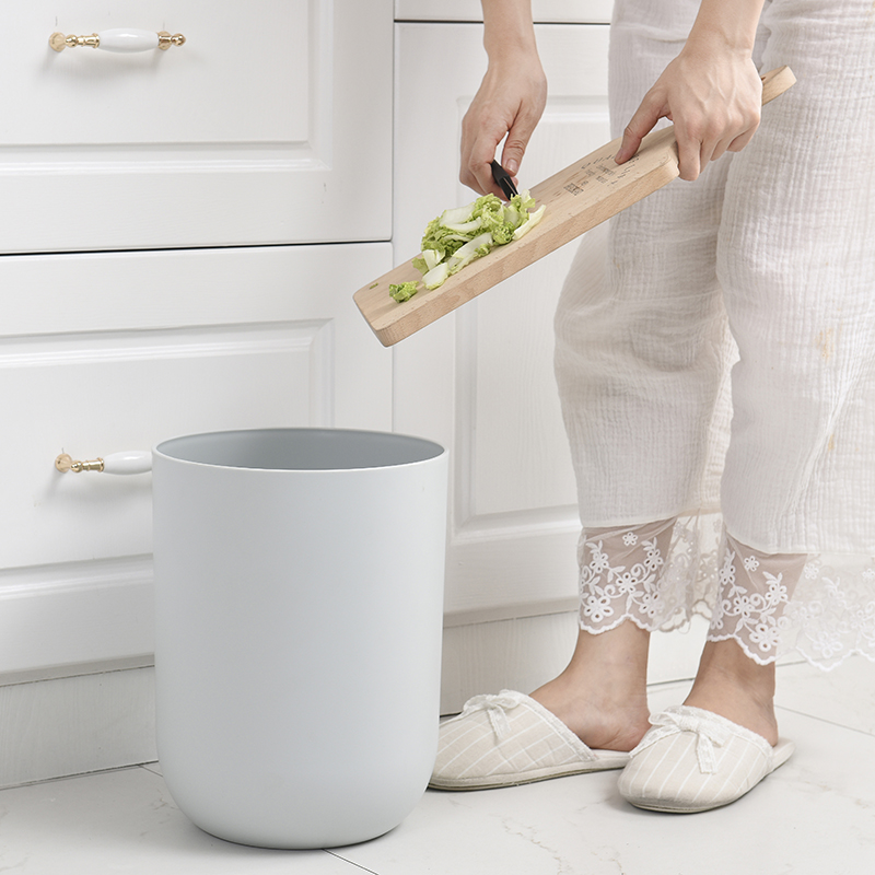日式簡約圓形家用無蓋臥室小號收納桶  日式簡約圓形無蓋桶