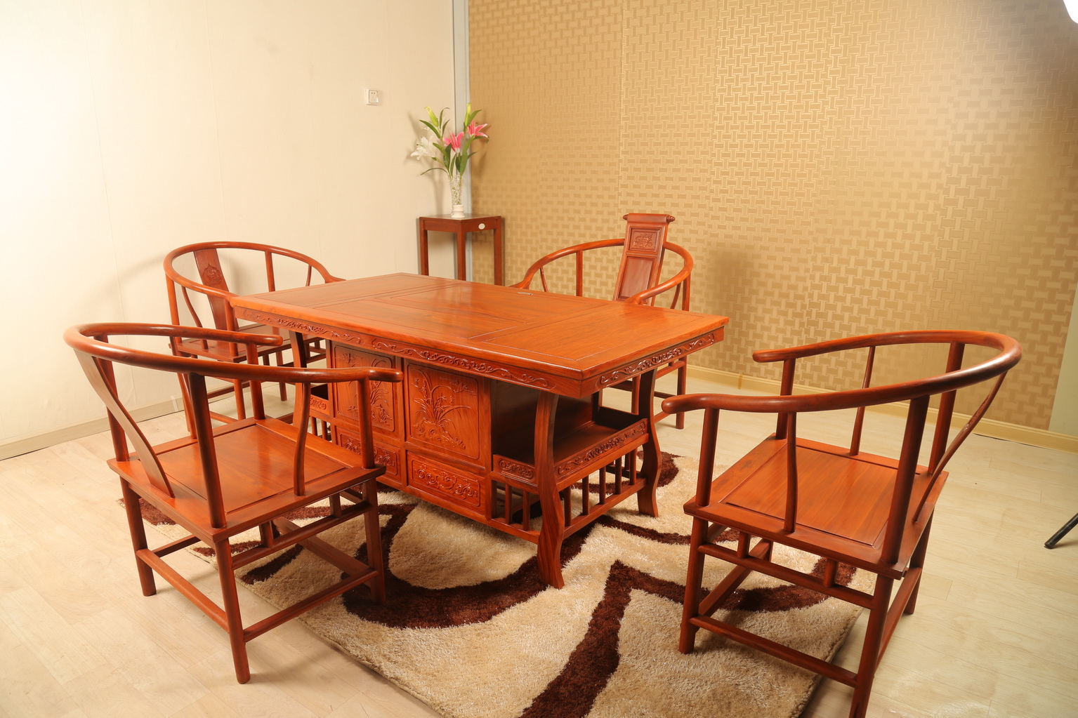 供應(yīng)招遠茶桌花梨茶桌