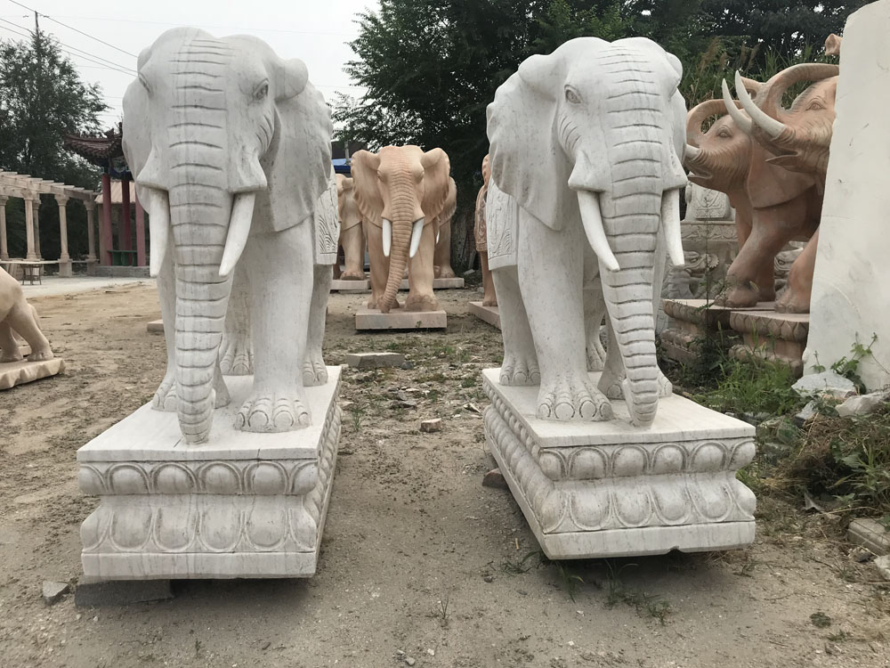 大象雕塑，吉祥大象石雕