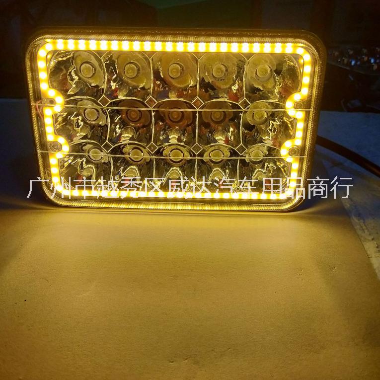 LED工作燈15個晶元燈 珠方杯越野改裝車燈 h4遠近光有插頭帶光圈