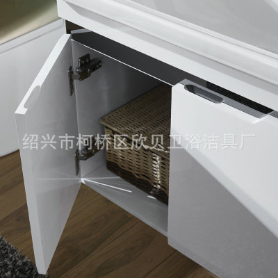 衛(wèi)生間pvc吊柜洗漱臺(tái)浴室柜 新款簡(jiǎn)約小戶型洗臉盆帶鏡柜組合