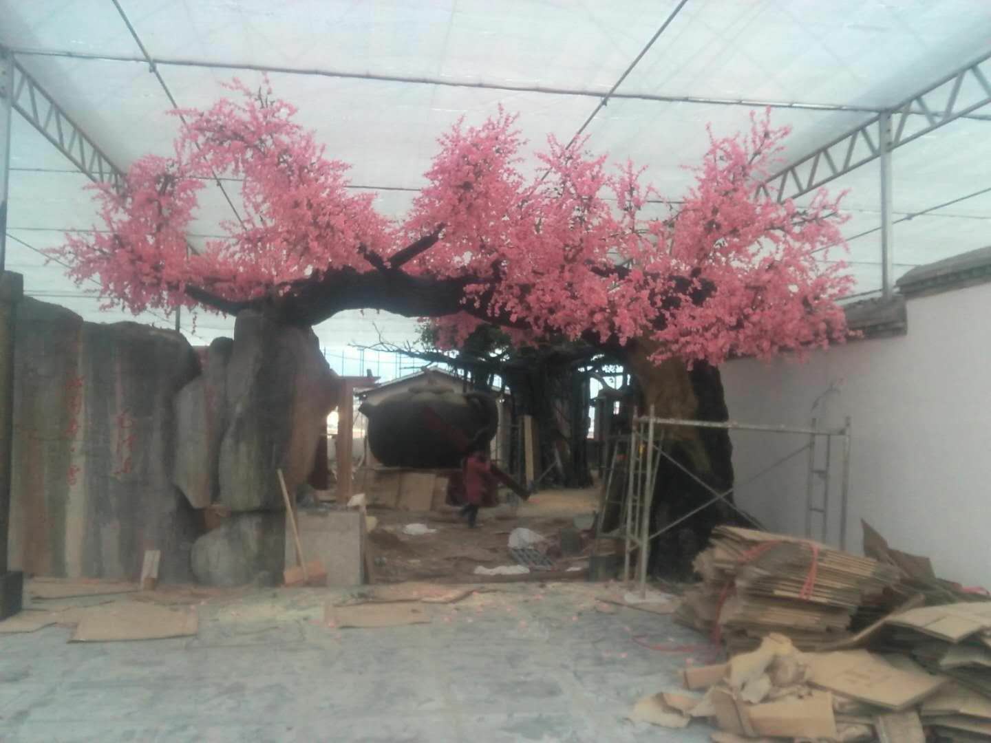 工藝仿木景觀花樹大門，藝術(shù)大門，假樹大門，生態(tài)園大門。