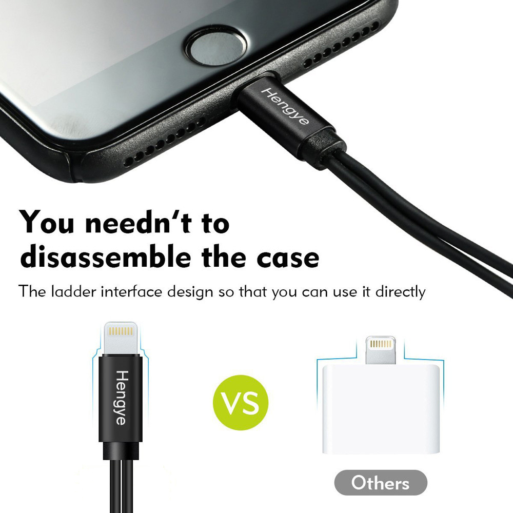 Kcable 蘋果通話耳機(jī)轉(zhuǎn)接線 iphone8/x雙母座充電二合一轉(zhuǎn)接頭