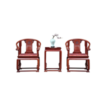 紅木休閑椅老撾大紅酸枝皇宮椅交趾黃檀實木圈椅太師椅紅木三件套