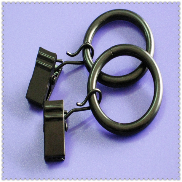 廠家直銷黑色 內(nèi)徑25mm 五金圓環(huán)窗簾掛夾 優(yōu)質(zhì)窗簾夾 夾子