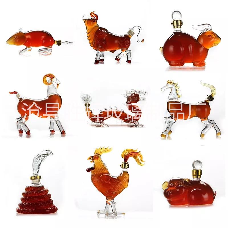 12生肖玻璃空酒瓶公雞造型玻璃瓶