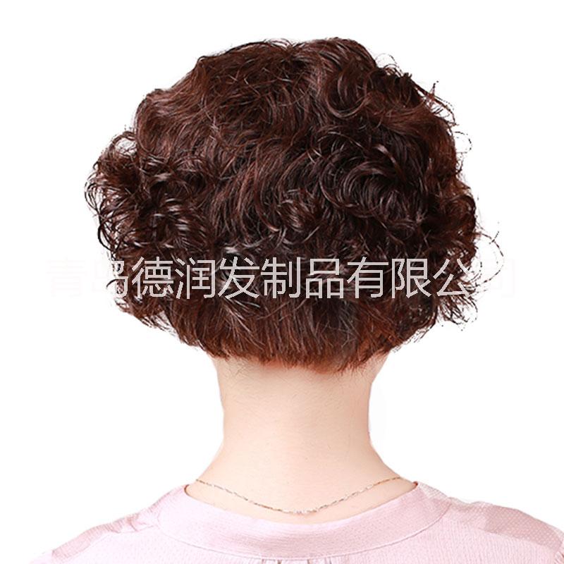 德潤 短卷發(fā) 中老年發(fā)套 中老年 真人發(fā) 逼真